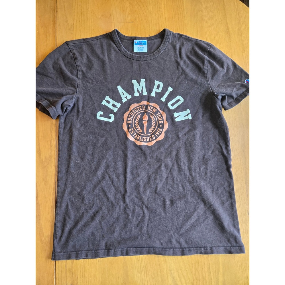 Champion Rochester New York Established 1919 Graphic T-Shirt Brown Large